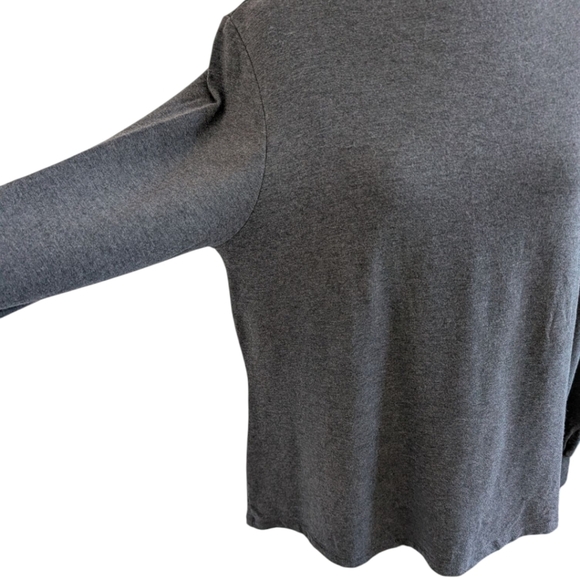 Encircled The Comfy Blouse Dark Grey Puff Sleeves Mock Neck Women's size Large - Picture 7 of 11